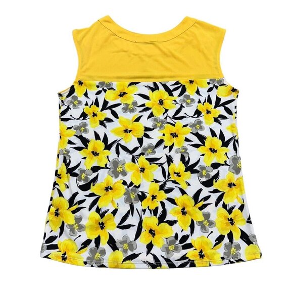 Lynn Ryan Womens Size S Yellow Floral Sleeveless Top Blouse NWT - Picture 4 of 7